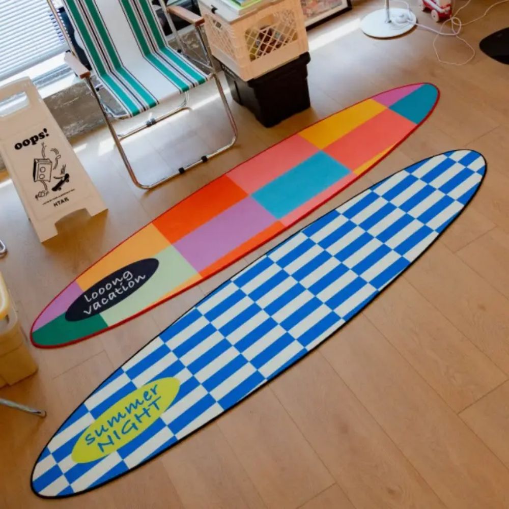 Home Bathroom Door Design - VIKAMA Creative Design Summer Surfboard Carpet