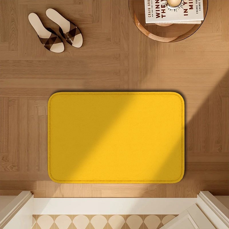 Home Bathroom Door Design - 1PC Pure Yellow Pattern Door Mats