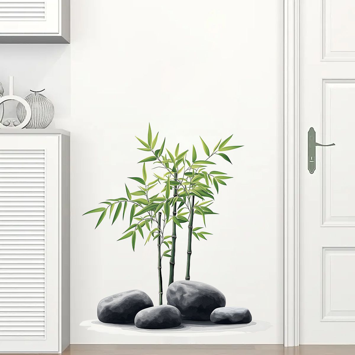 Home Bathroom Window - Ink Bamboo Wall Sticker Bathroom Toilet
