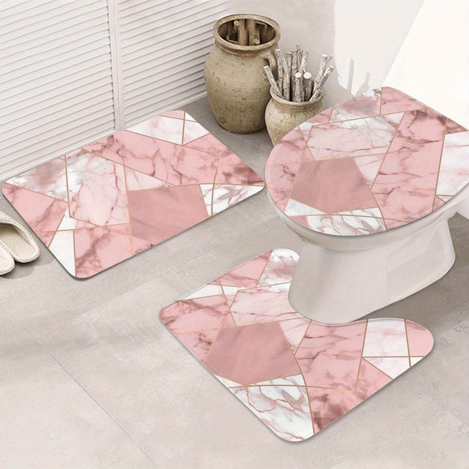 Luxury Marble Bathroom Mat Set - Home Made Bathroom Vanity 评论和价格