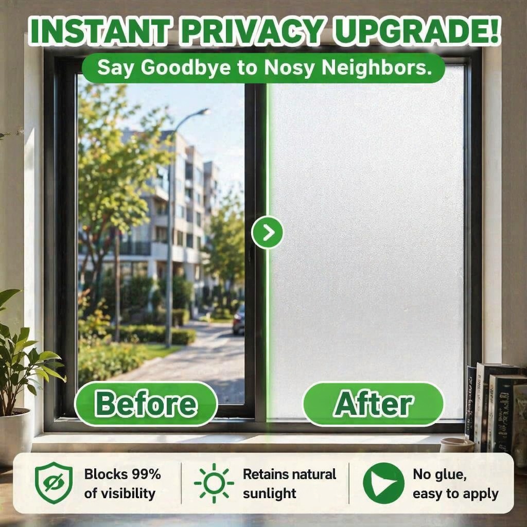 Frosted Privacy Window Film Tr - Home Bathroom Window 评论和价格