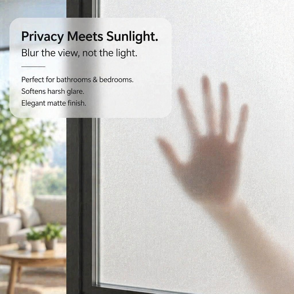 Frosted Privacy Window Film Tr - Home Bathroom Window 评论和价格