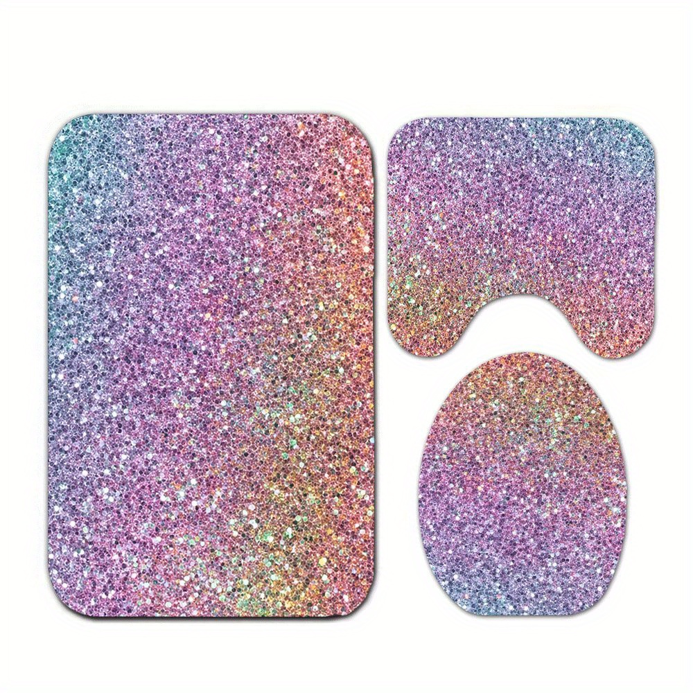 Luxury Glitter Bath Mat Set fo - Home Made Bathroom Vanity 评论和价格
