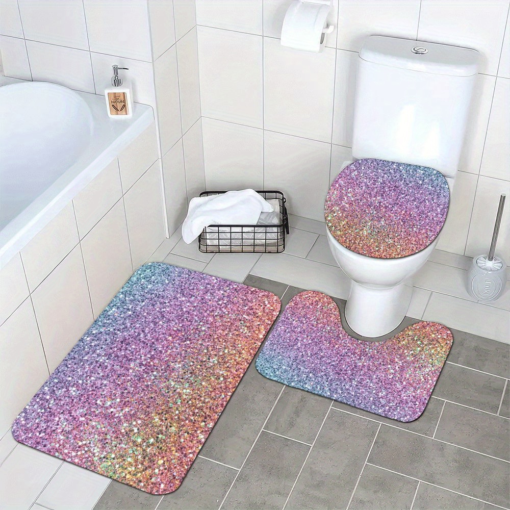 Luxury Glitter Bath Mat Set fo - Home Made Bathroom Vanity 评论和价格