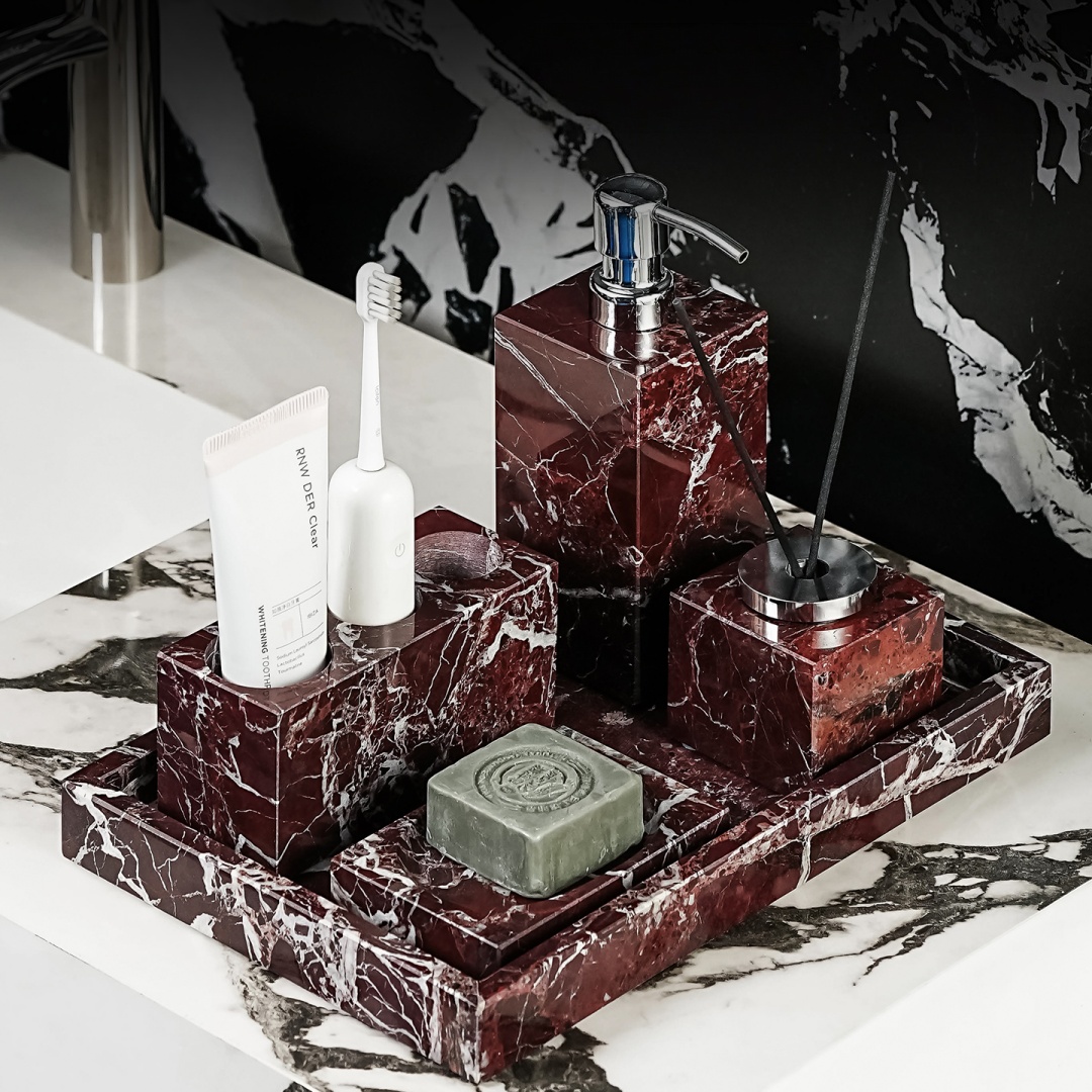 Luxury Natural Marble Rosa Lev - Tiny Home Bathroom Kit 评论和价格