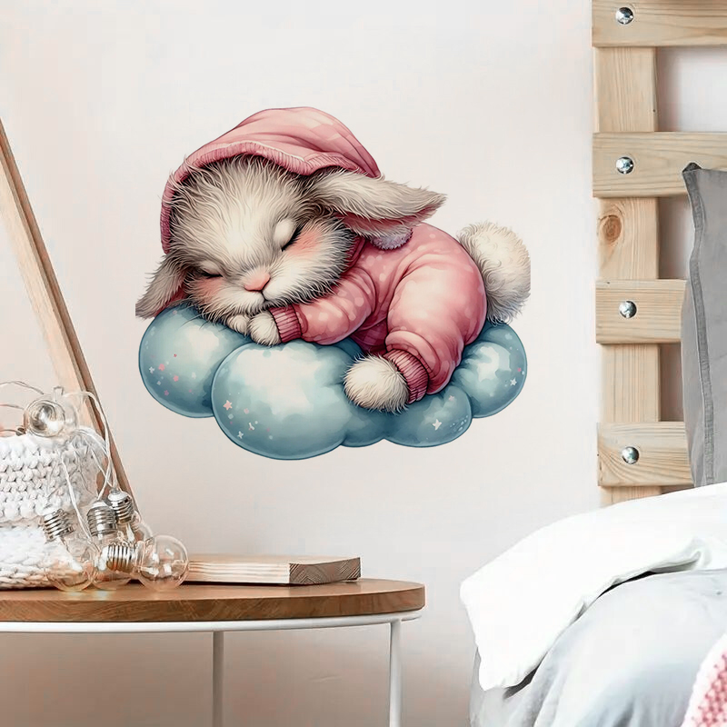 Cute Sleepy Bunny Sticker, Wat - Home Bathroom Window 评论和价格