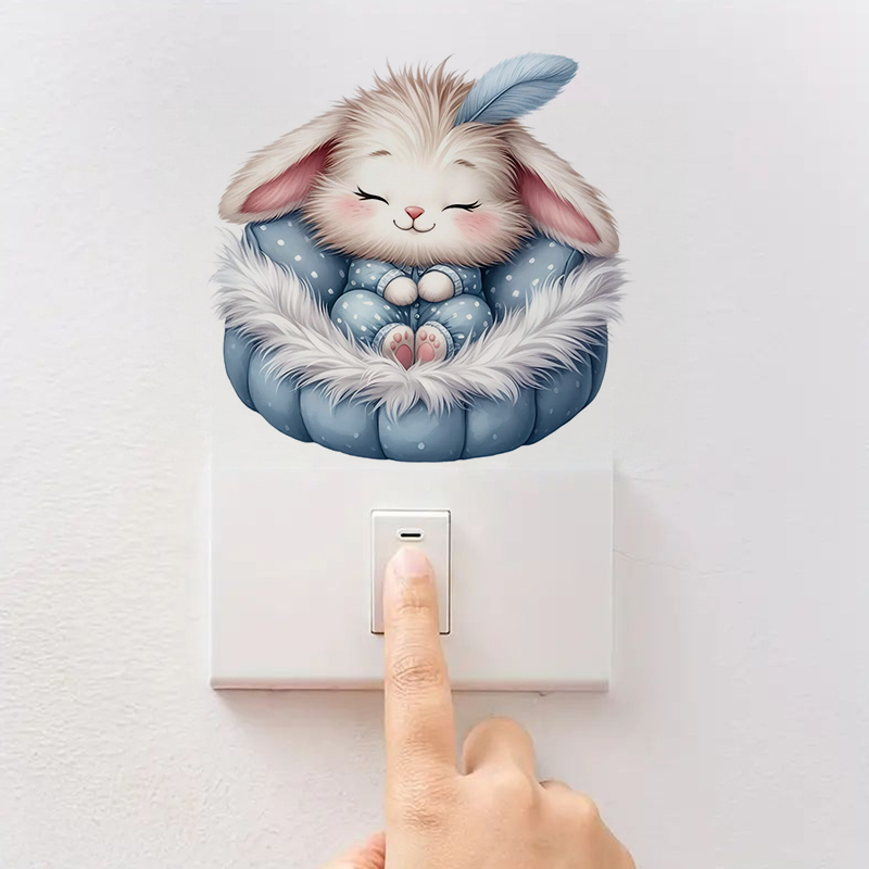 Cute Sleepy Bunny Sticker, Wat - Home Bathroom Window 评论和价格