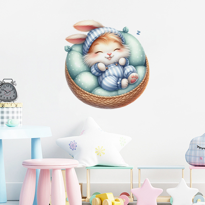 Cute Sleepy Bunny Sticker, Wat - Home Bathroom Window 评论和价格