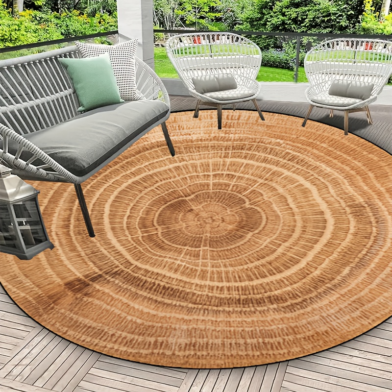 Wood Grain Tree Ring Rug Round - Home Bathroom Door Design 评论和价格
