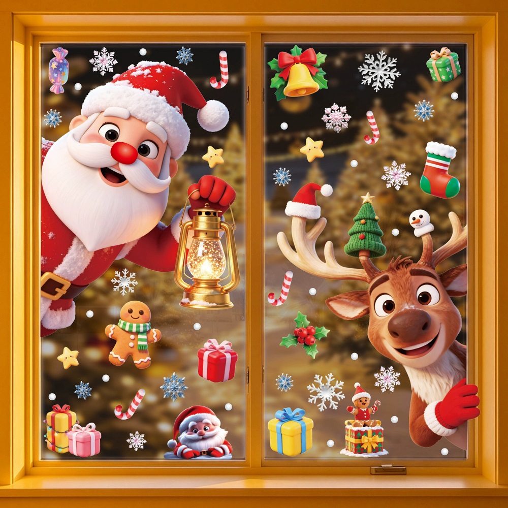 Snowman Santa Claus Christmas  - Home Bathroom Window 评论和价格