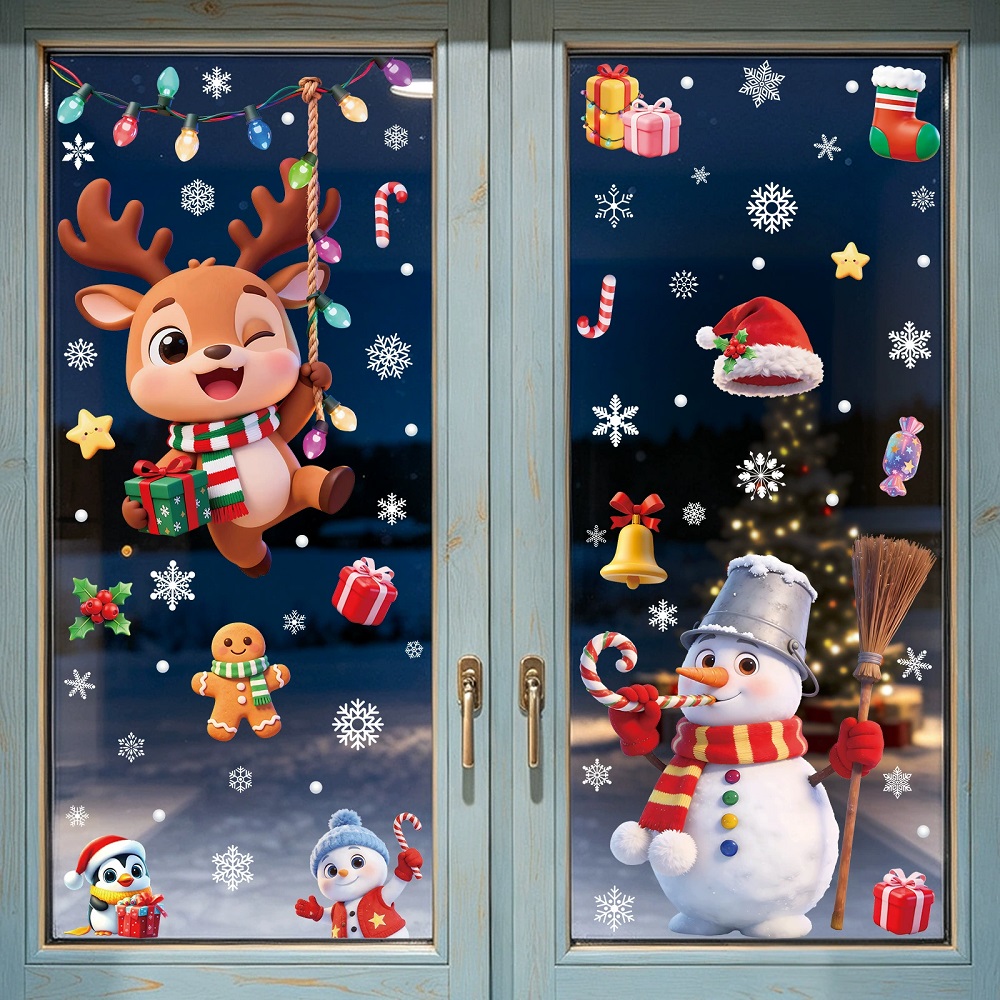 Snowman Santa Claus Christmas  - Home Bathroom Window 评论和价格