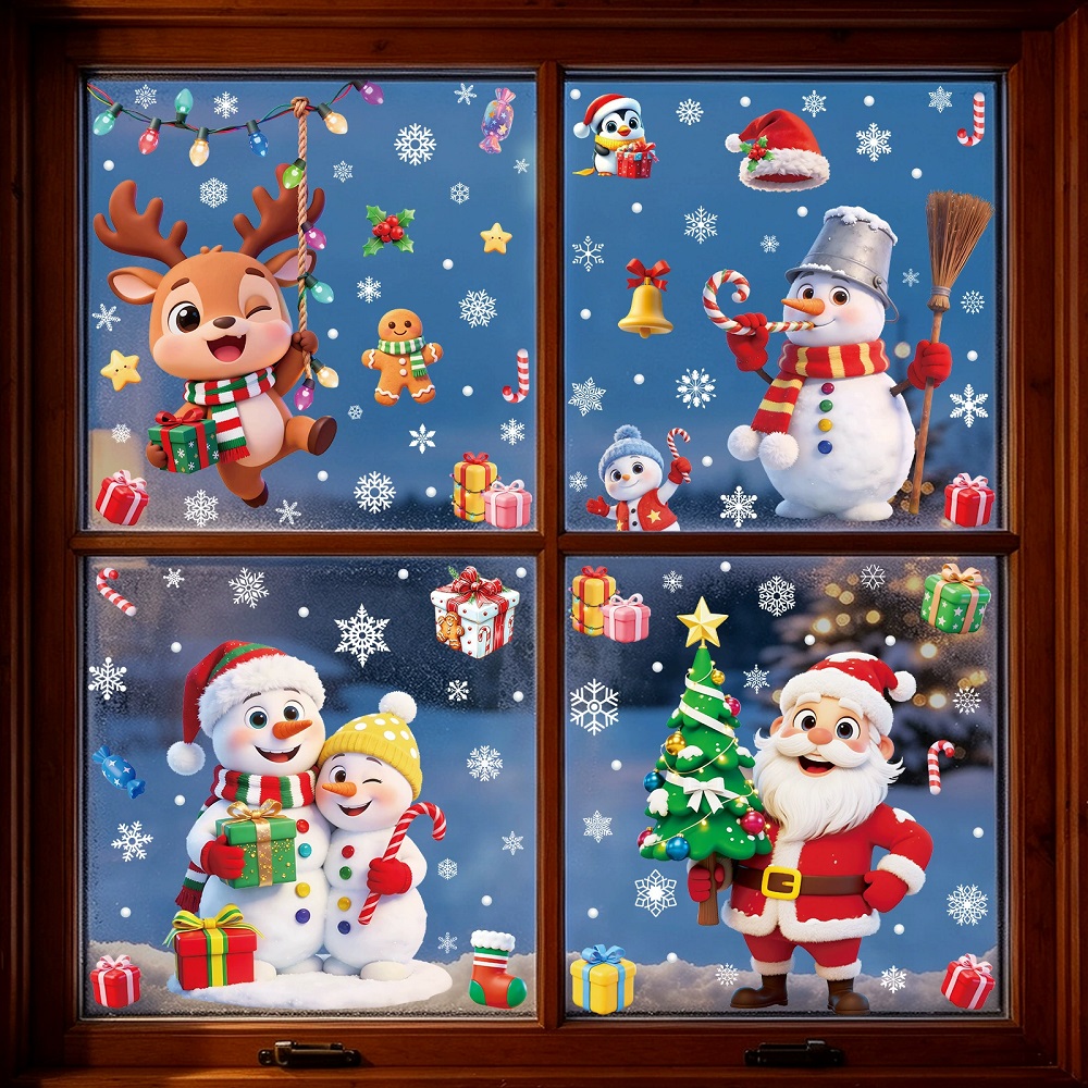 Snowman Santa Claus Christmas  - Home Bathroom Window 评论和价格