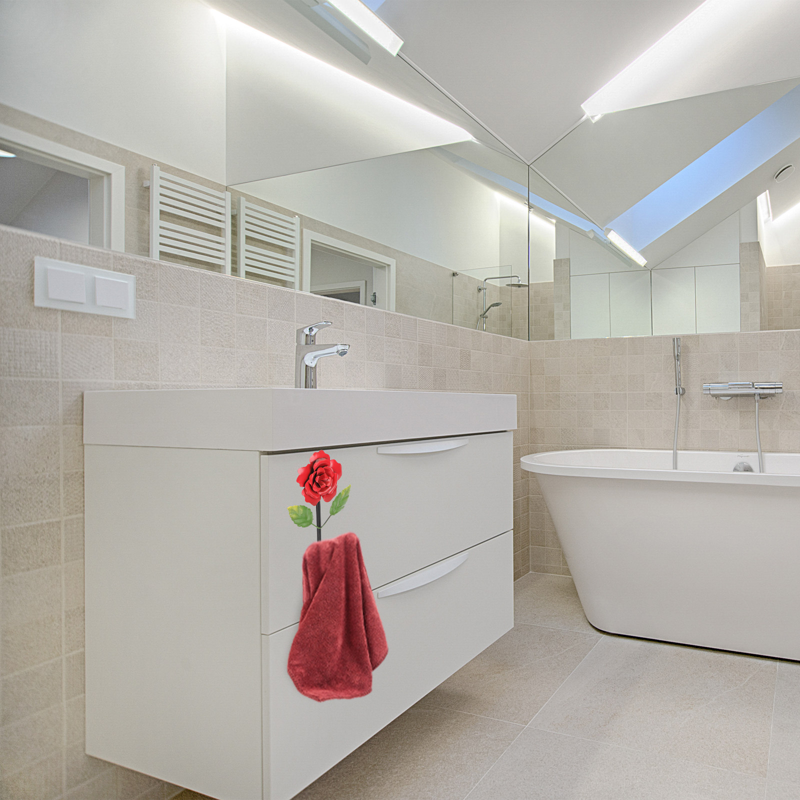 Rose Design Wall Coat Hooks Ir - Home Bathroom Design 评论和价格
