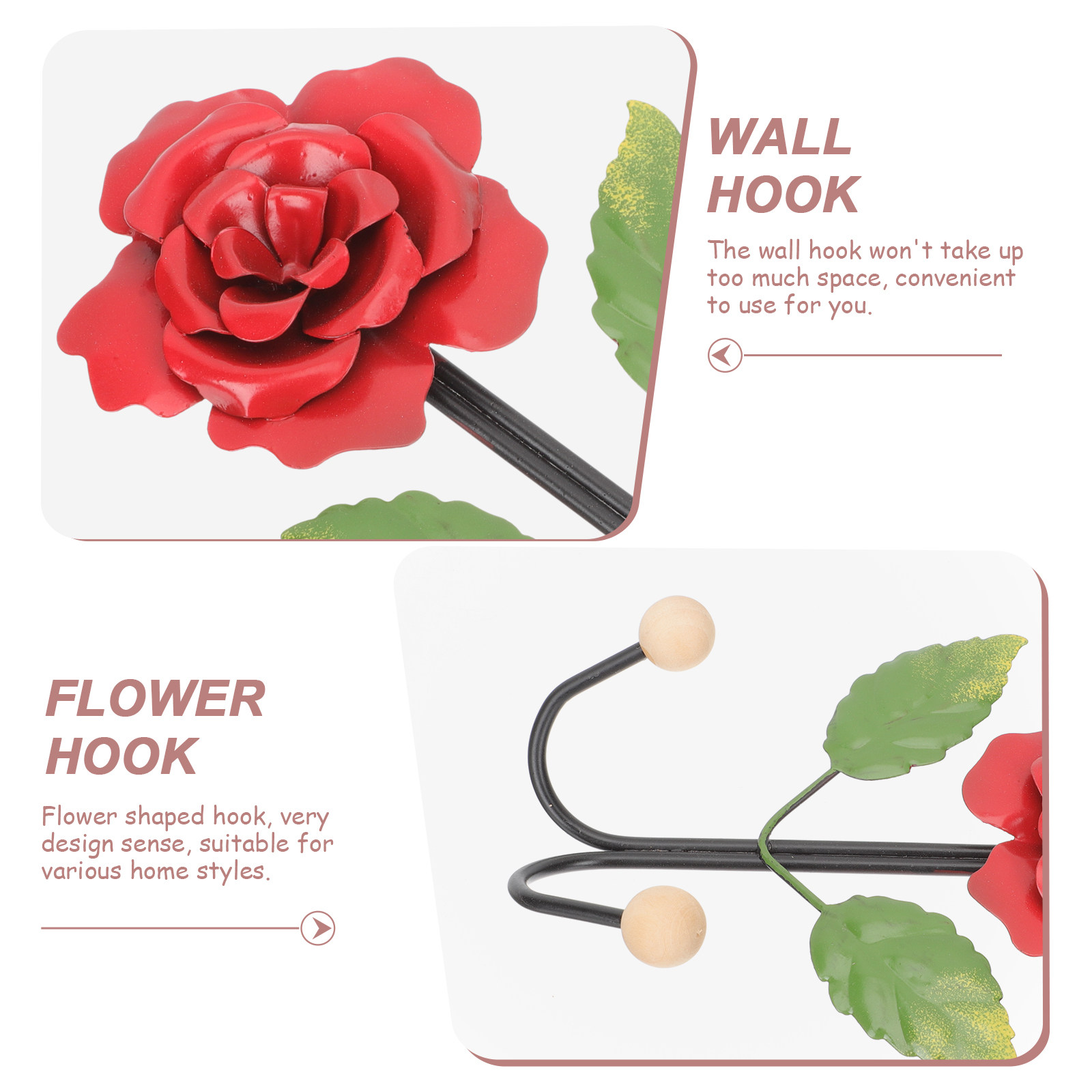 Rose Design Wall Coat Hooks Ir - Home Bathroom Design 评论和价格