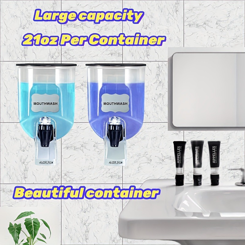 2PCS 600ml Mouthwash Dispenser - Home Bathroom Freshener 评论和价格
