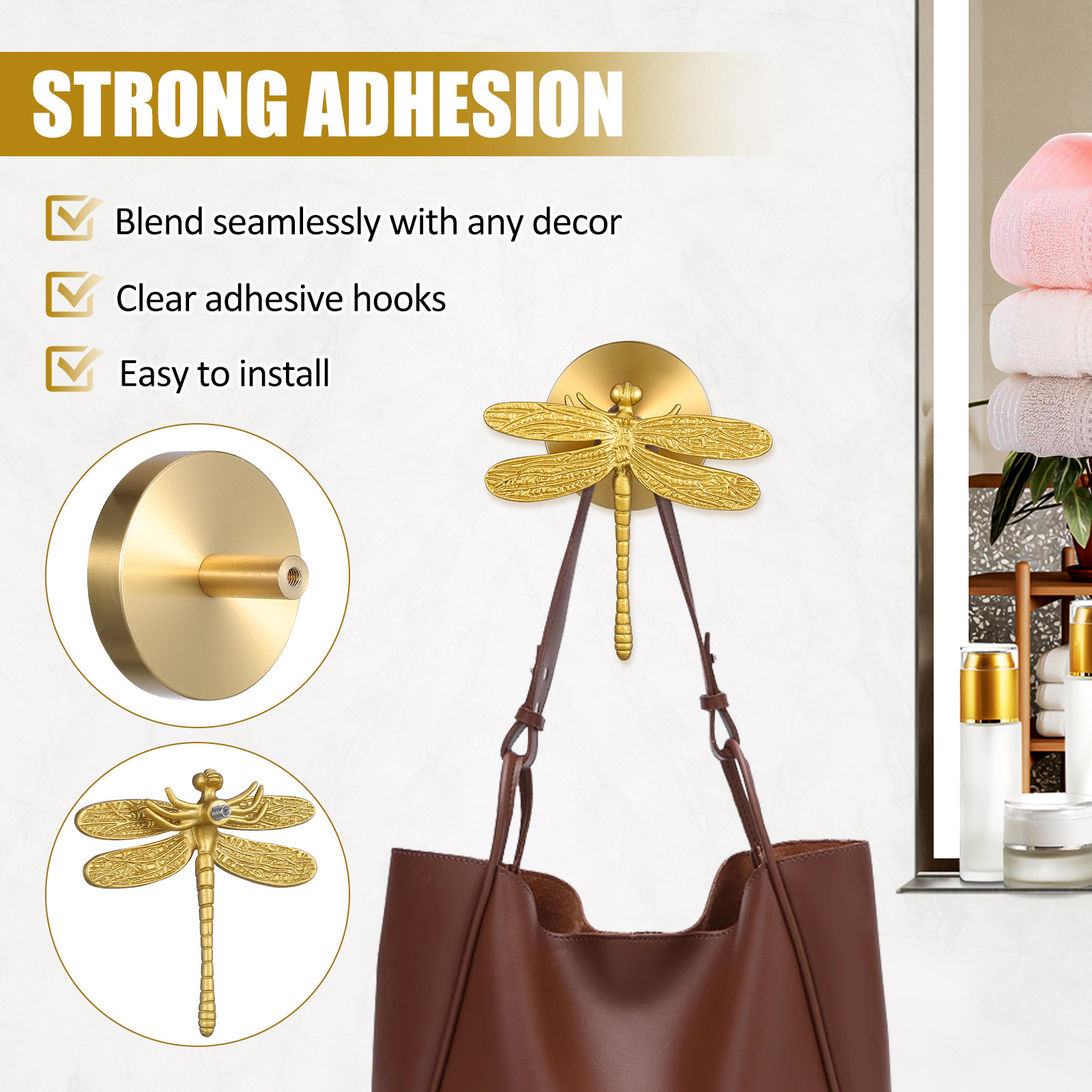Wall Mounted Coat Hook Brass D - Home Bathroom Design 评论和价格