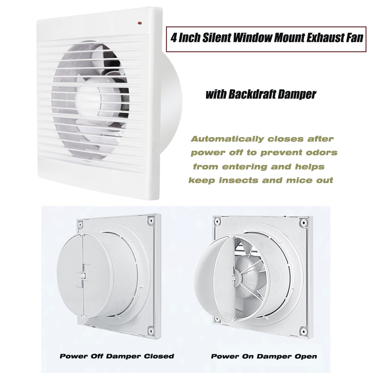 4 Inch Silent Window Mount Exh - Home Bathroom Ventilation 评论和价格