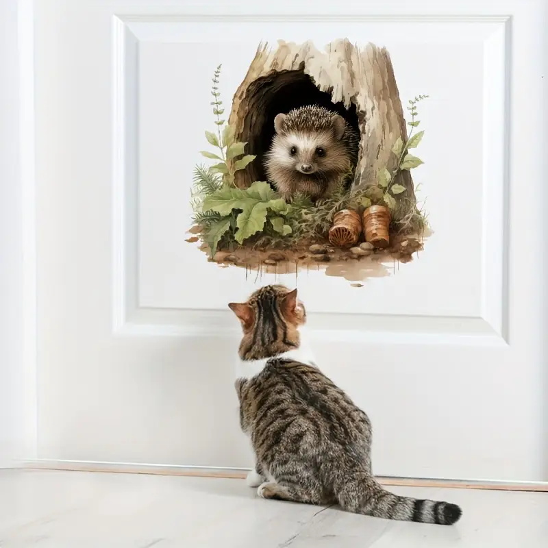 Little Hedgehog Hole Decal, To - Home Bathroom Door Design 评论和价格