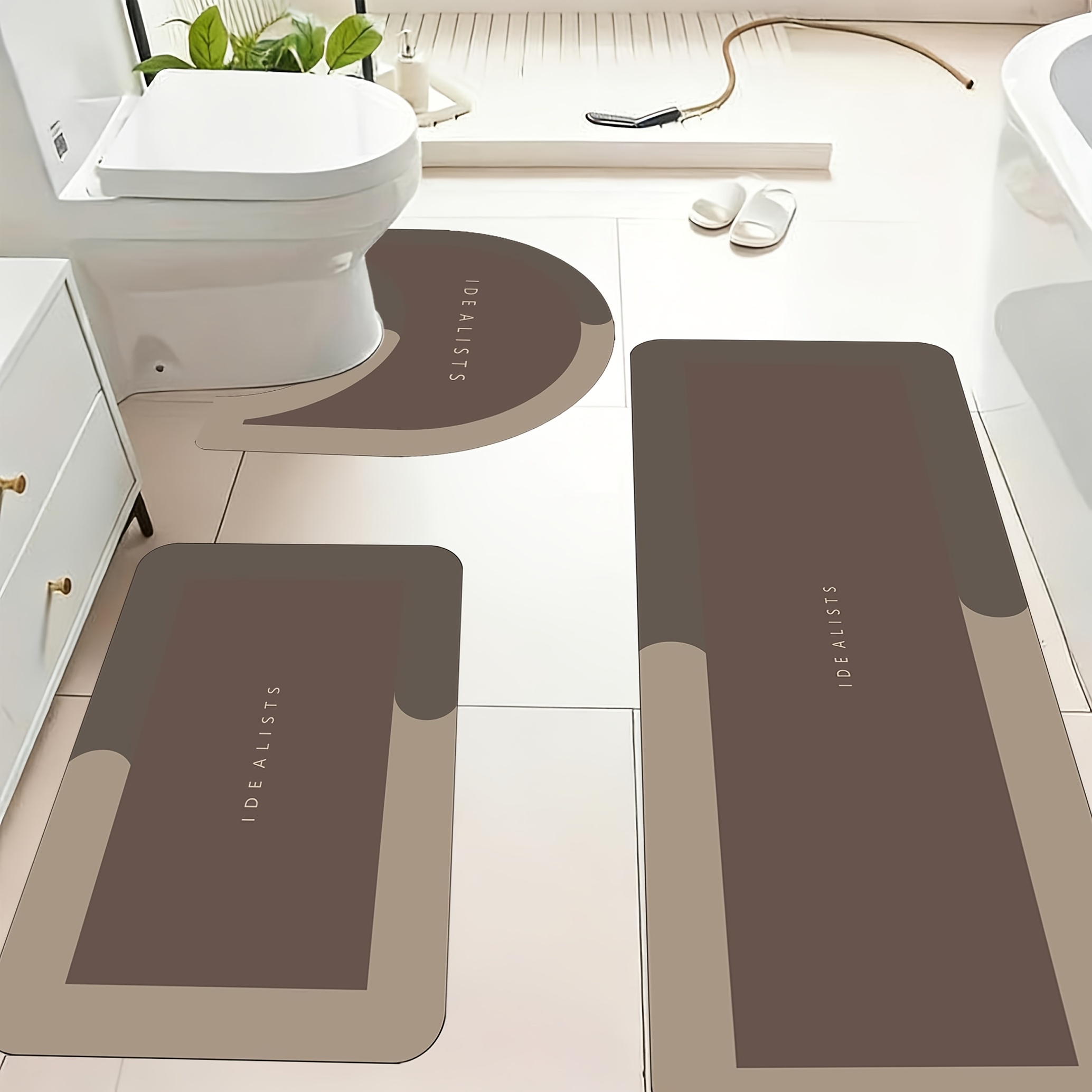 Modern Minimalist Bath Mat Set - Home Made Bathroom Vanity 评论和价格