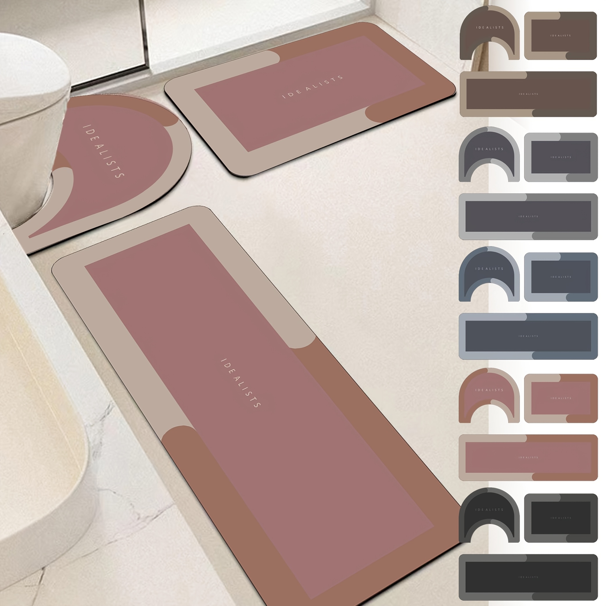 Modern Minimalist Bath Mat Set - Home Made Bathroom Vanity 评论和价格
