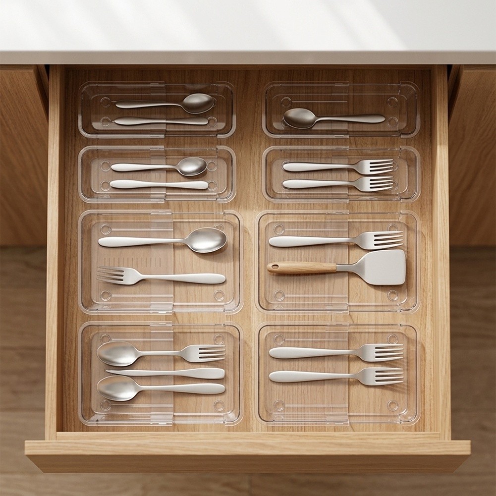 Clear Expandable Drawer Organi - Home Made Bathroom Vanity 评论和价格