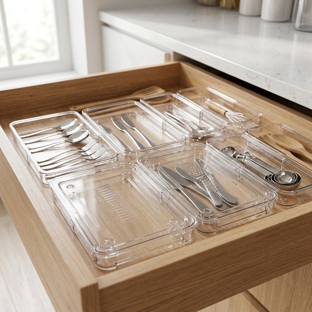Clear Expandable Drawer Organi - Home Made Bathroom Vanity 评论和价格